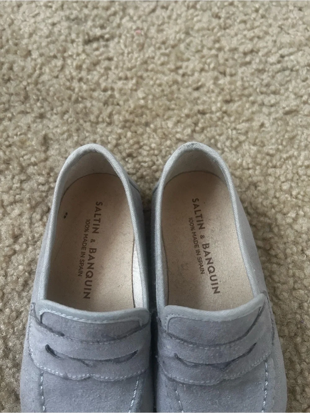 Kids Light Gray Suede Moccasins